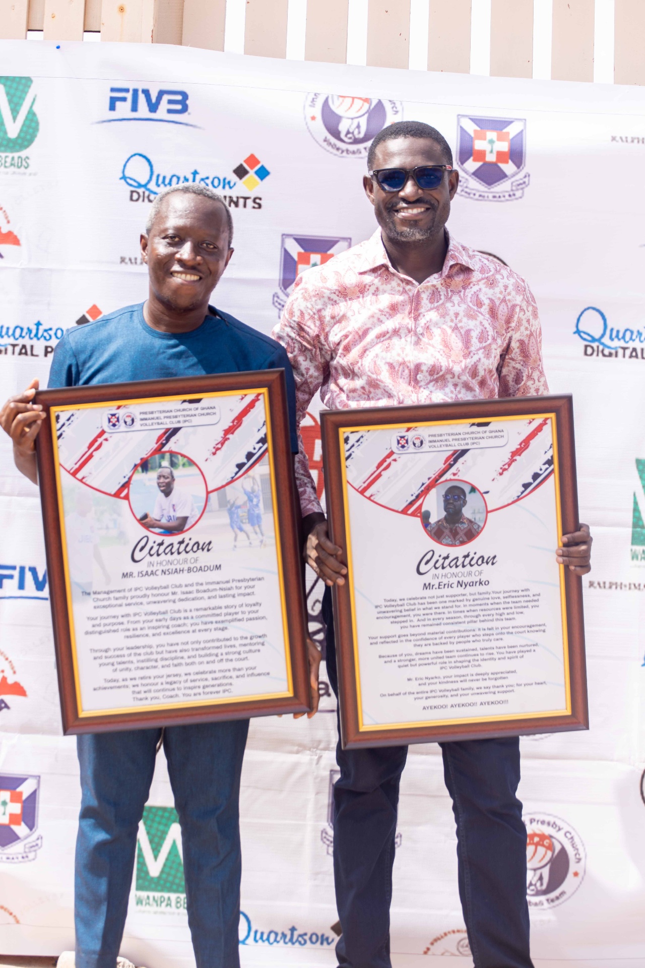 Citations presented to Mr. Isaac Nsiah-Boadum and Mr. Eric Nyarko