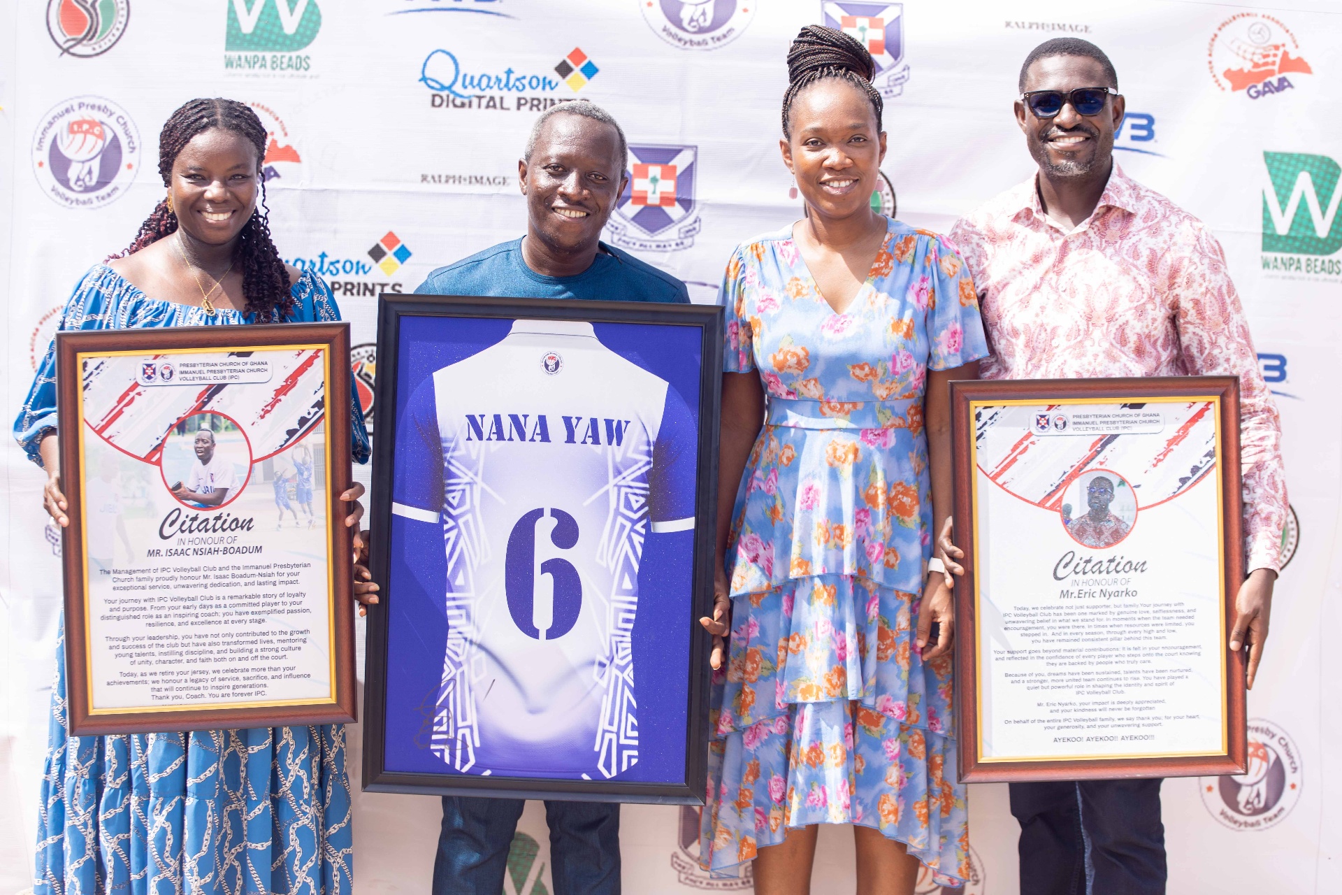 Nana Yaw and family with the retirement honours