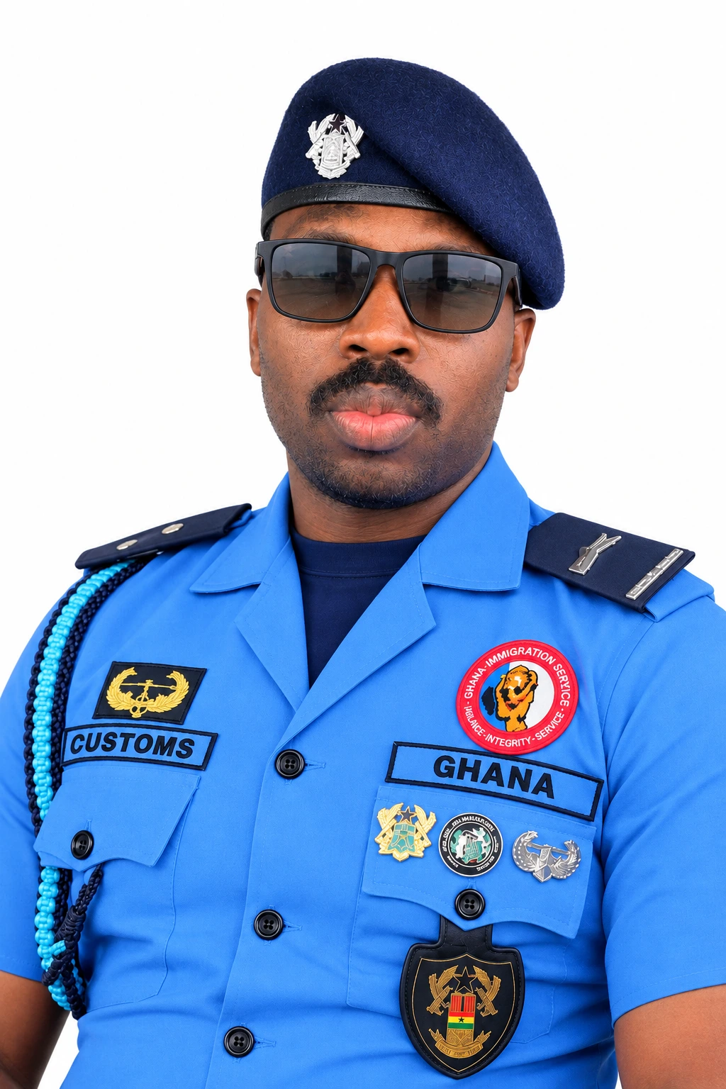 Ransford ‘Oko Kakaii’ Nketiah Amoah wearing his customs uniform