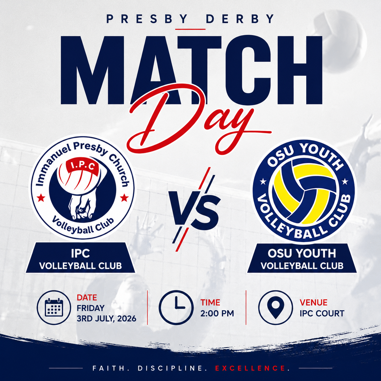 Match flyer: Osu Youth Volleyball Club vs IPC