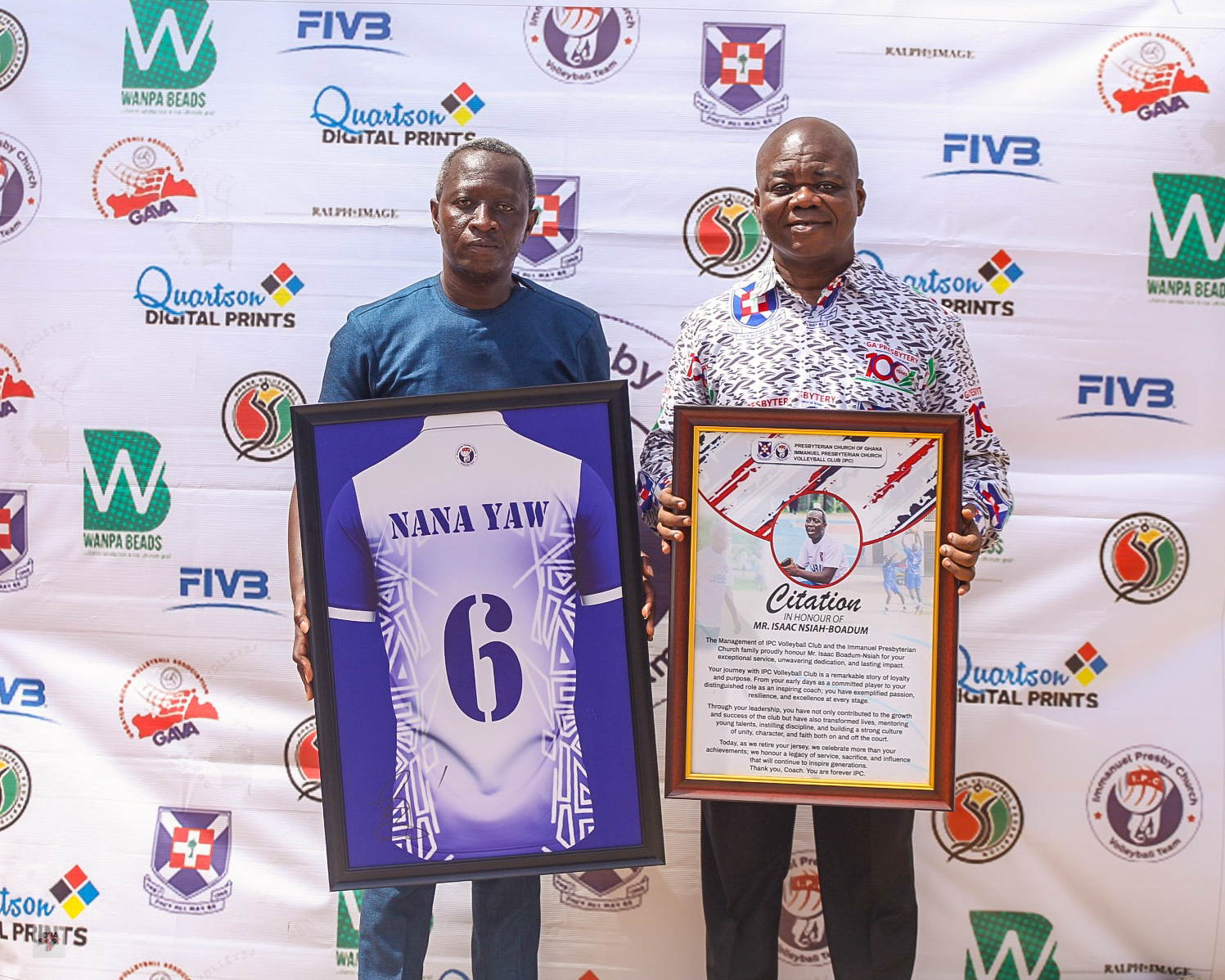 Nana Yaw with a leader of the IPC family