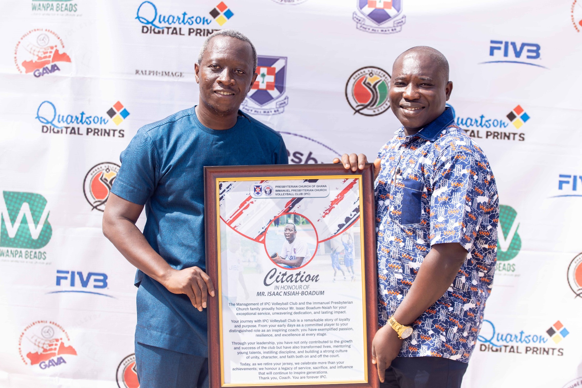 Citation in honour of Mr. Isaac Nsiah-Boadum